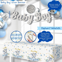 187 pc Premium Elephant Baby Shower Decorations for Boy