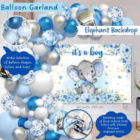 187 pc Premium Elephant Baby Shower Decorations for Boy