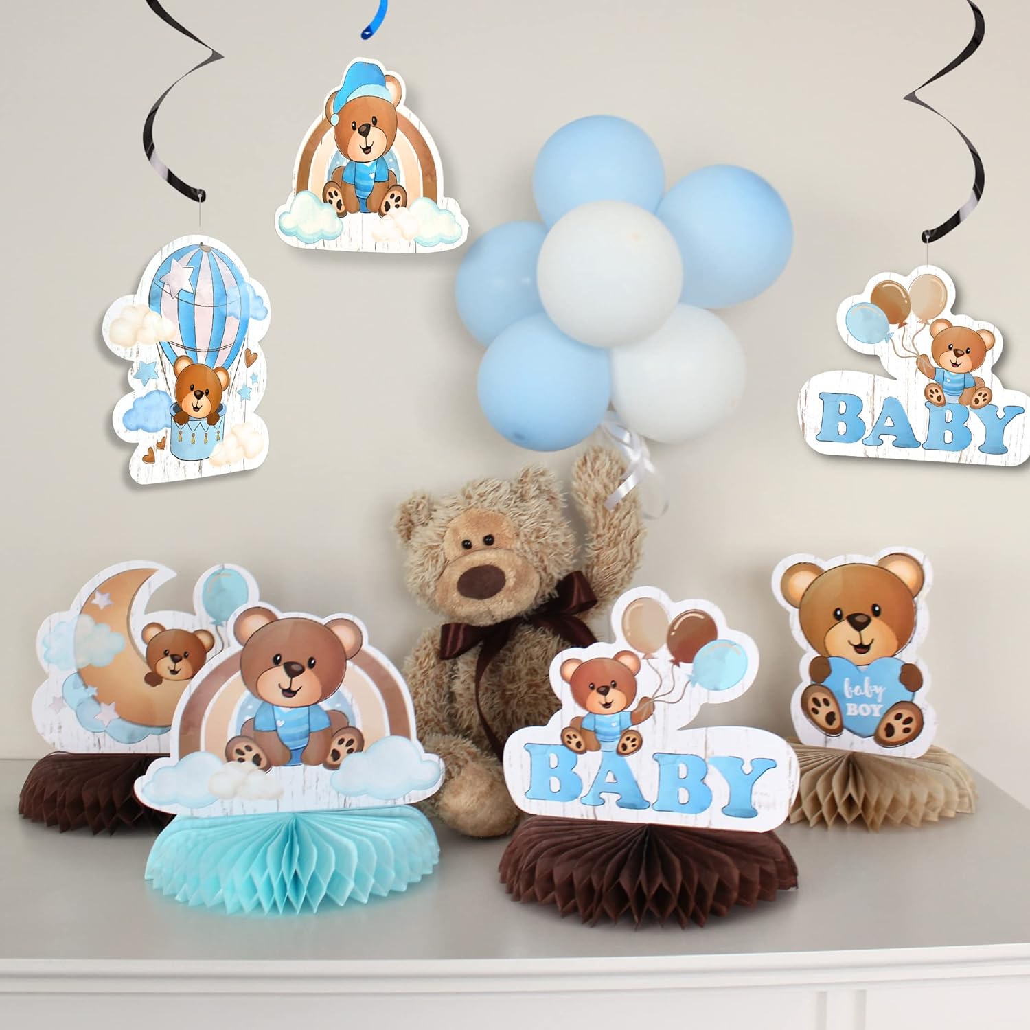 Teddy bear baby shower ideas best sale for boy