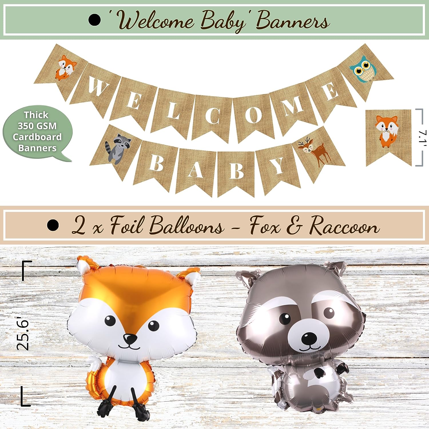 Girl fox sales baby shower decorations