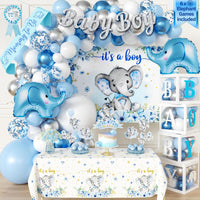 187 pc Premium Elephant Baby Shower Decorations for Boy