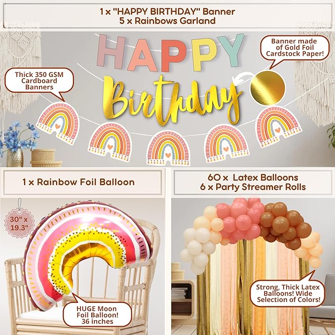 Rainbow Birthday Banner Rainbow Birthday Decorations -   Rainbow  themed birthday party, Rainbow birthday decorations, Rainbow birthday