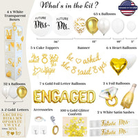 248 Pc Engagement Party Decorations , Gold and White Bridal Decorations.