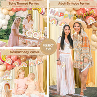 310 Pc Boho Birthday Decorations , Rainbow Party Decorations.