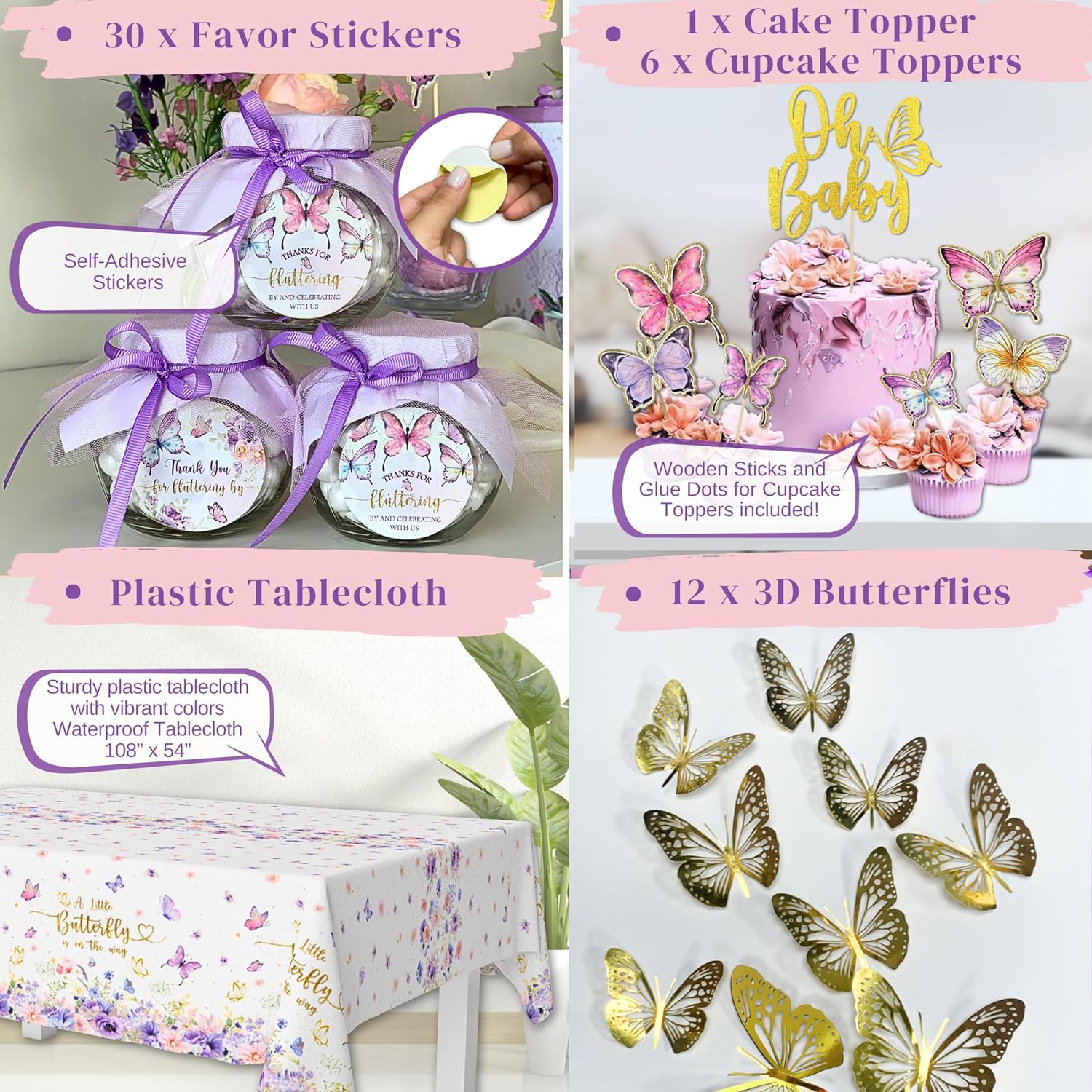 Butterfly theme fashion baby shower ideas