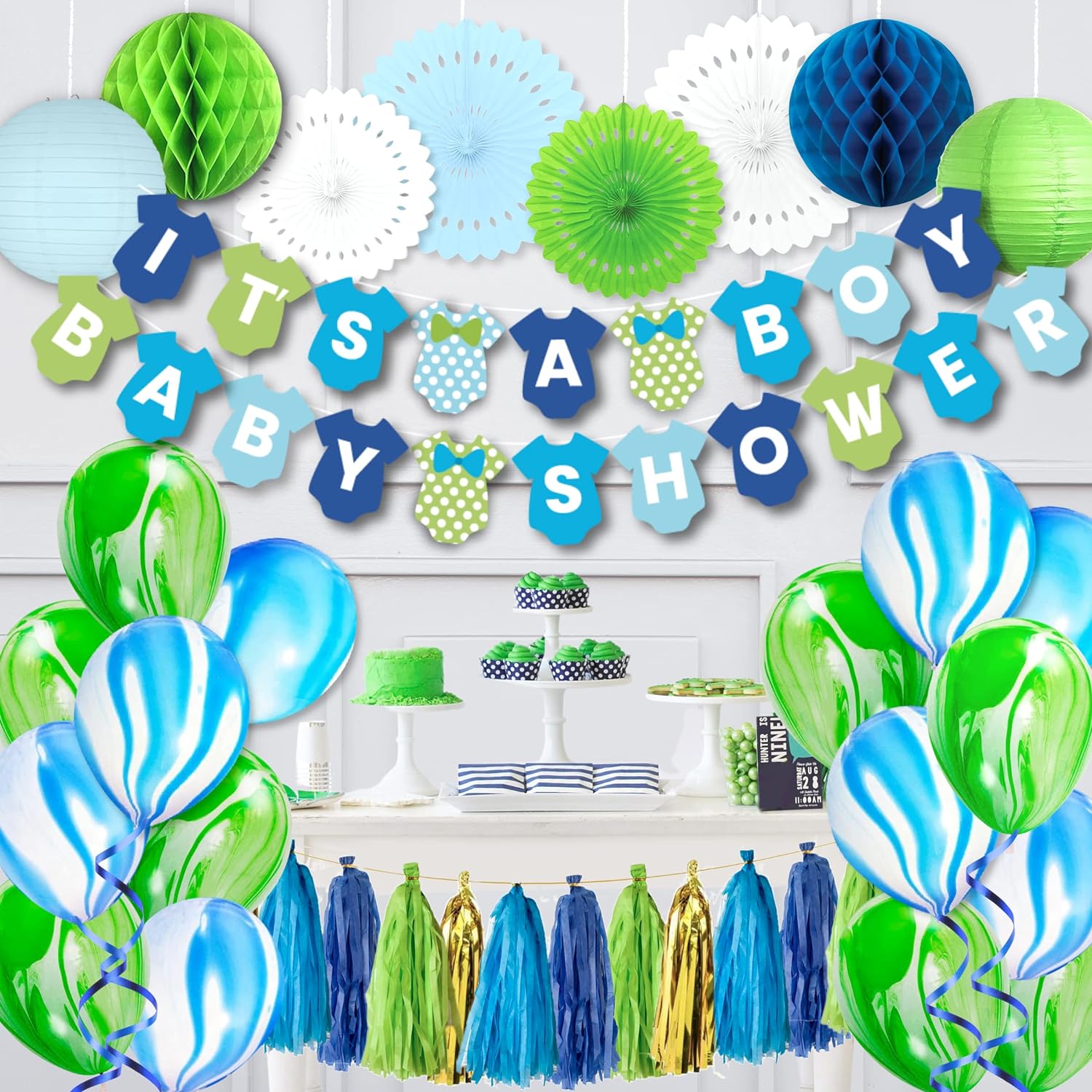 Boy Baby Shower Honeycomb Decorations - Party Time, Inc.